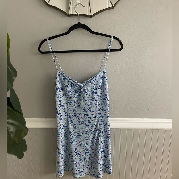 Women's Mango Blue Multi Color Floral Printed Mini Dress - Picture 3 of 13